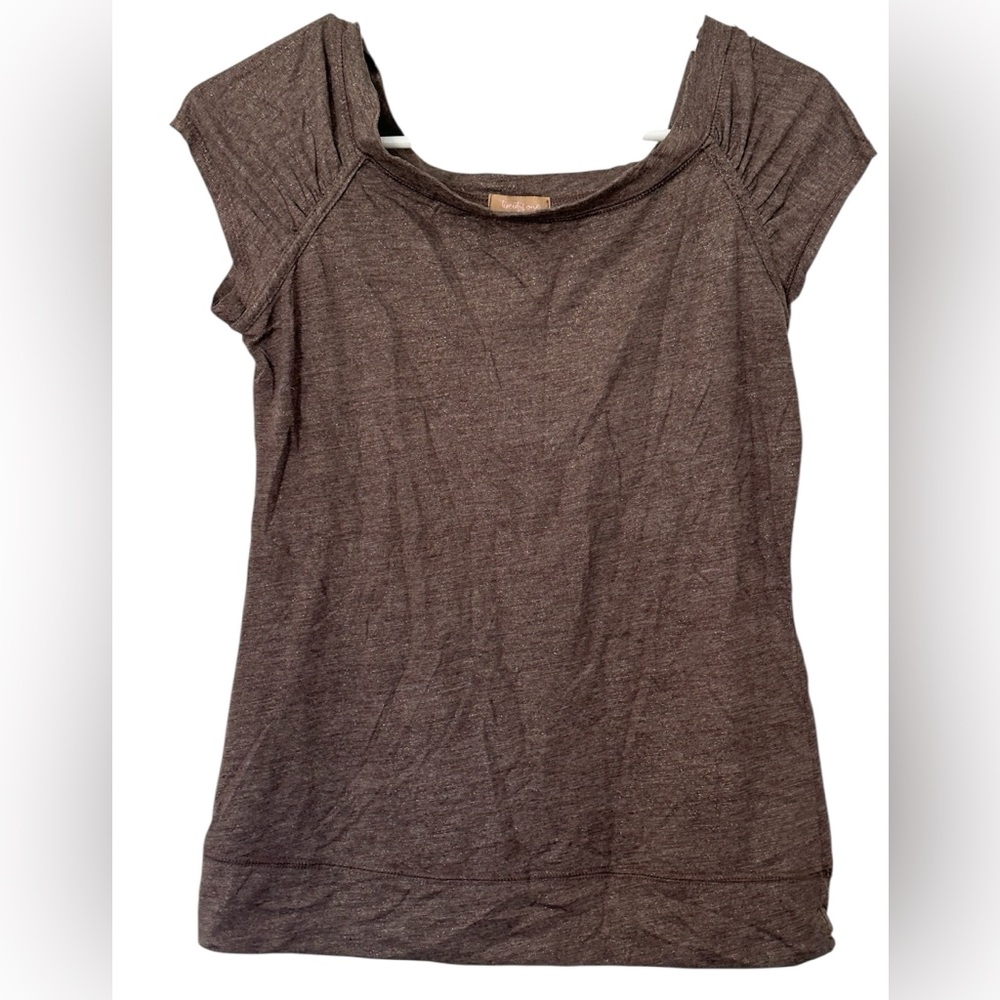 Forever 21 Brown and Gray Cap Sleeve Tee
